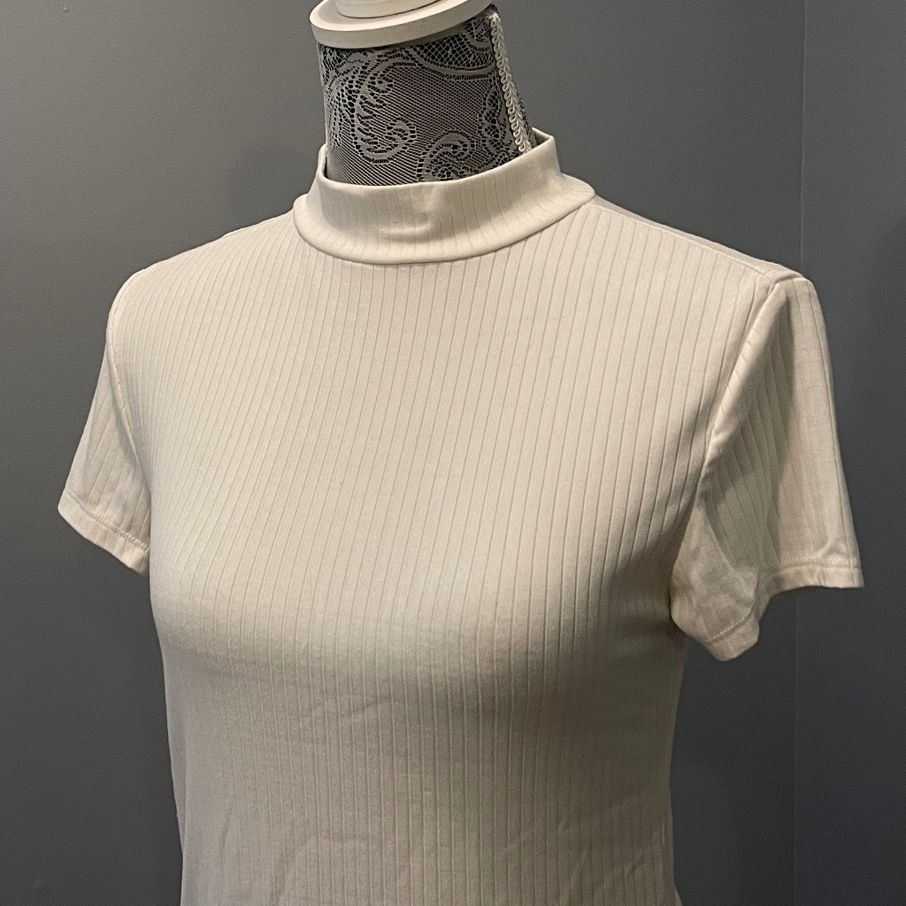 White Ribbed Tee